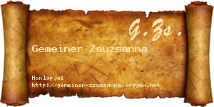 Gemeiner Zsuzsanna névjegykártya